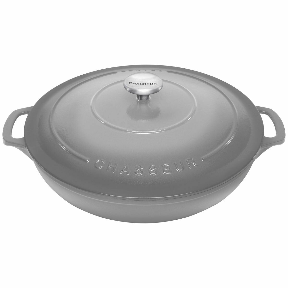 Chasseur 30cm 2.5L Round French Oven - Celestial Grey Cast Iron, Compatible with All Cooktops - 20014