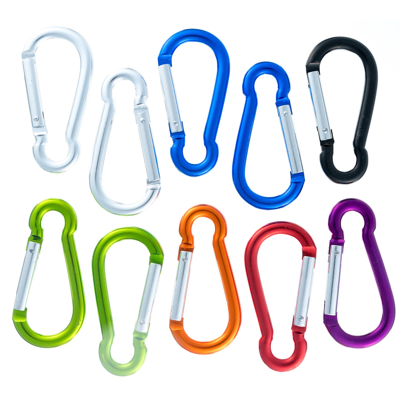 Taskmaster 8mm Aluminium Snap Hook Carabiner 10 Pack