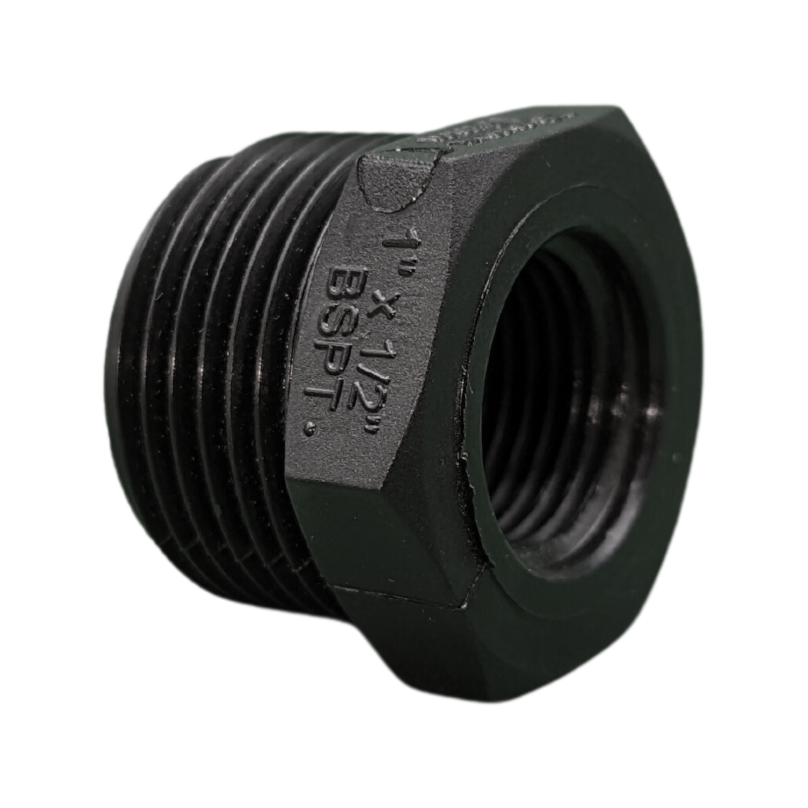 GD Watermark 1-1/2" x 1" Poly Irrigation Reducing Bush - Glass Fibre Reinforced Nylon, Black