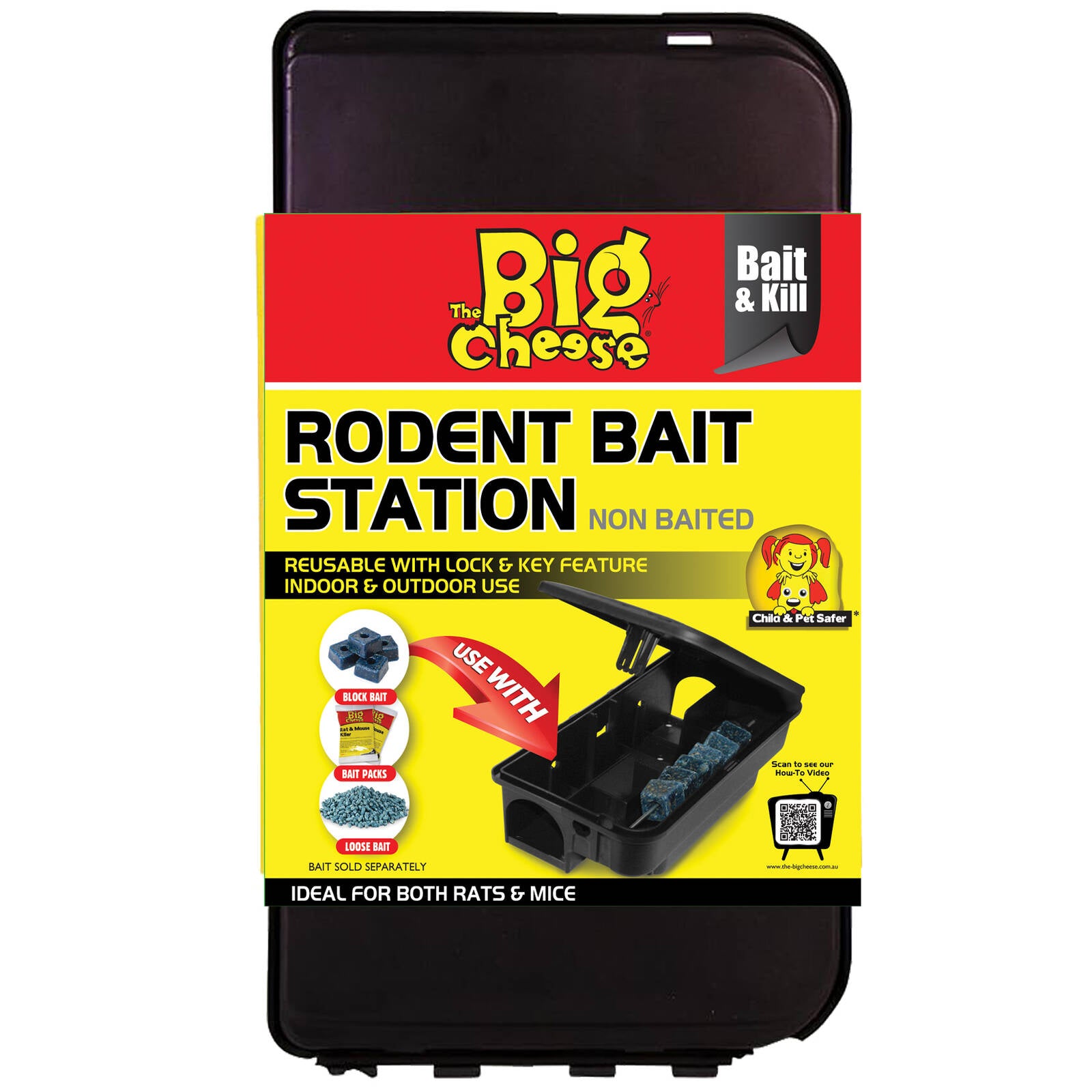 The Big Cheese Rodent Bait Station - Lockable Indoor/Outdoor Bait Box