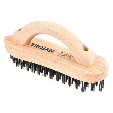 Trojan 6 x 16 Row Carbon Steel Wire Brush with Timber Handle