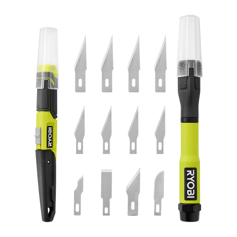 Ryobi 14-Piece Hobby Knife Set with Quick Change & 2-in-1 Knives