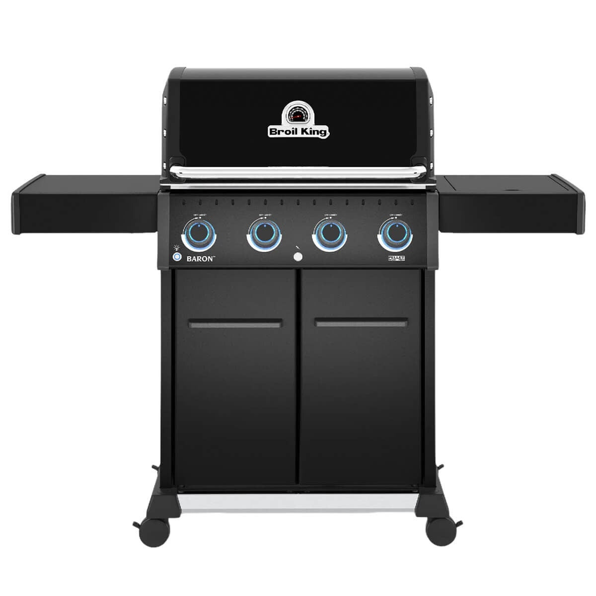 Broil King Baron 420 Pro Shadow 4 Burner Gas BBQ - Freestanding, Black, Electronic Ignition - 674153AU