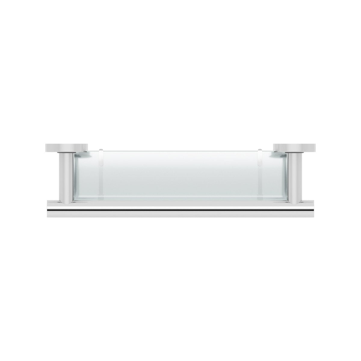 evekare 488mm Bath Shelf with Grab Rail - Stainless Steel & Glass 250kg