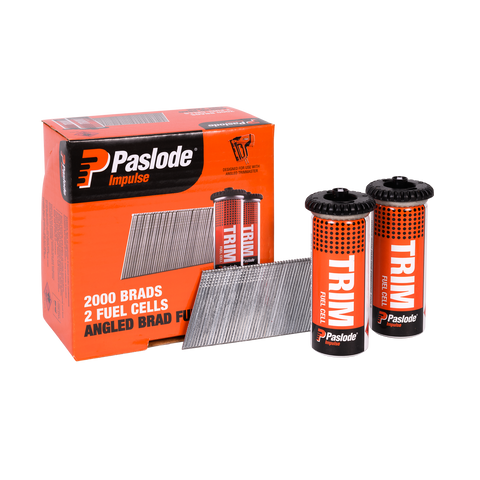 Paslode 32 x 1.6mm 20° Pneumatic C Brads with Fuel Cell - Zinc Plated, 16 Gauge, 2000 Pack