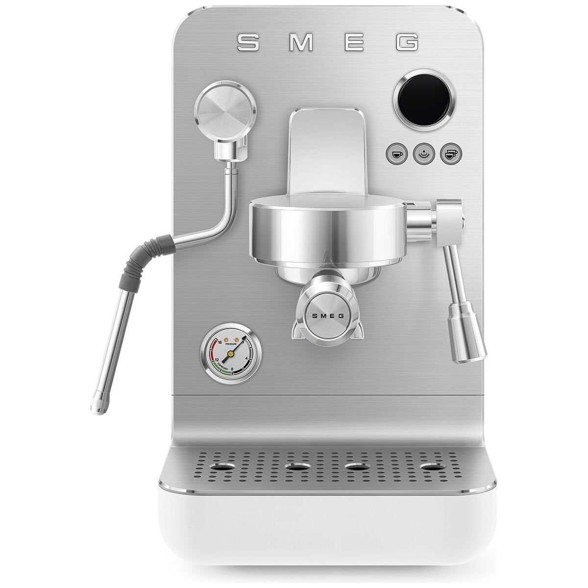 Smeg Minipro Espresso Coffee Machine - 15 Bar, Triple Thermoblock, Shot Timer, Matte White - EMC02WHMAU