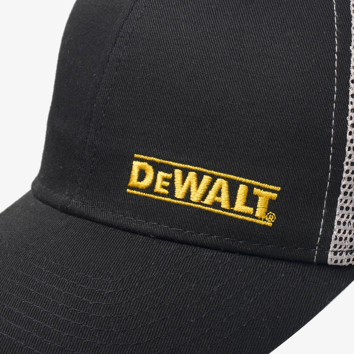 DeWALT Oakdale Trucker Hat Black/Grey Acrylic Mesh Snapback One Size