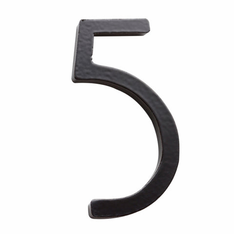 Sandleford Zone House Number 5 75mm Black Galvanised Steel, Powder Coated Weather Resistant