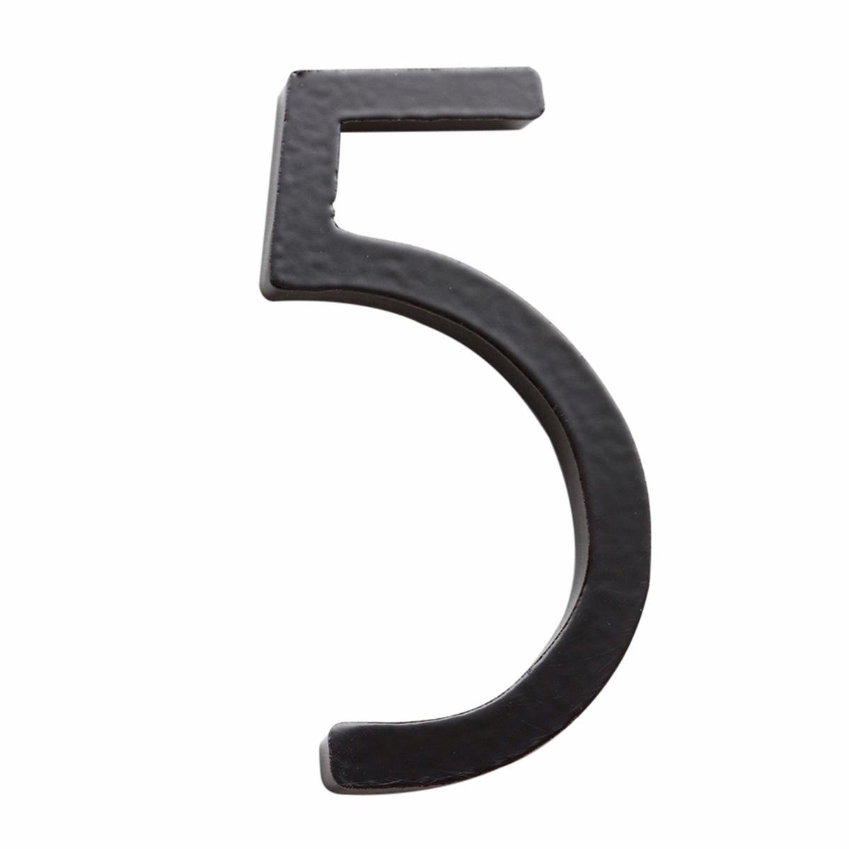Sandleford Zone House Number 5 75mm Black Galvanised Steel, Powder Coated Weather Resistant