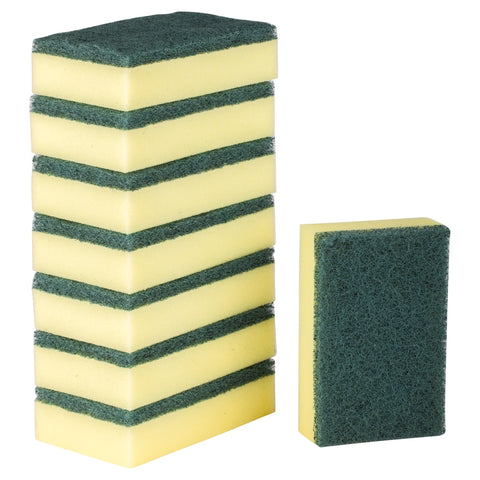 3M Scotch-Brite Heavy Duty Scrub Sponges 120 x 80mm 8 Pack - Polyester & PU Foam