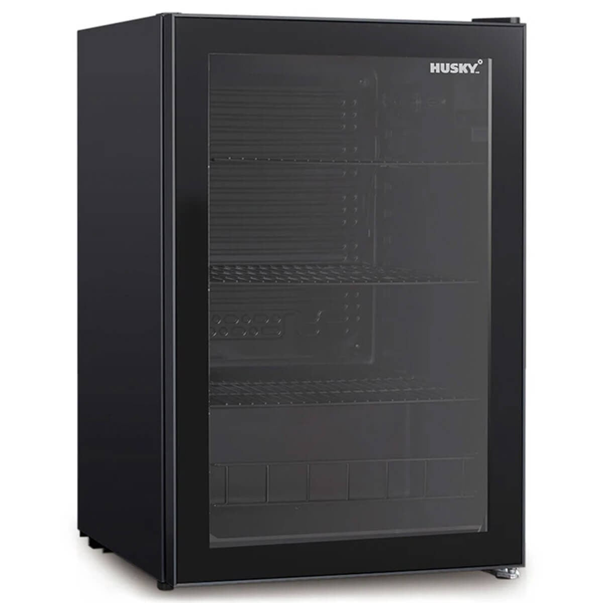 Husky Bar Fridge - Black, Anti-Condensation Heated Door, Double Glazed, 2 Star Rating - HUS130HDBLK