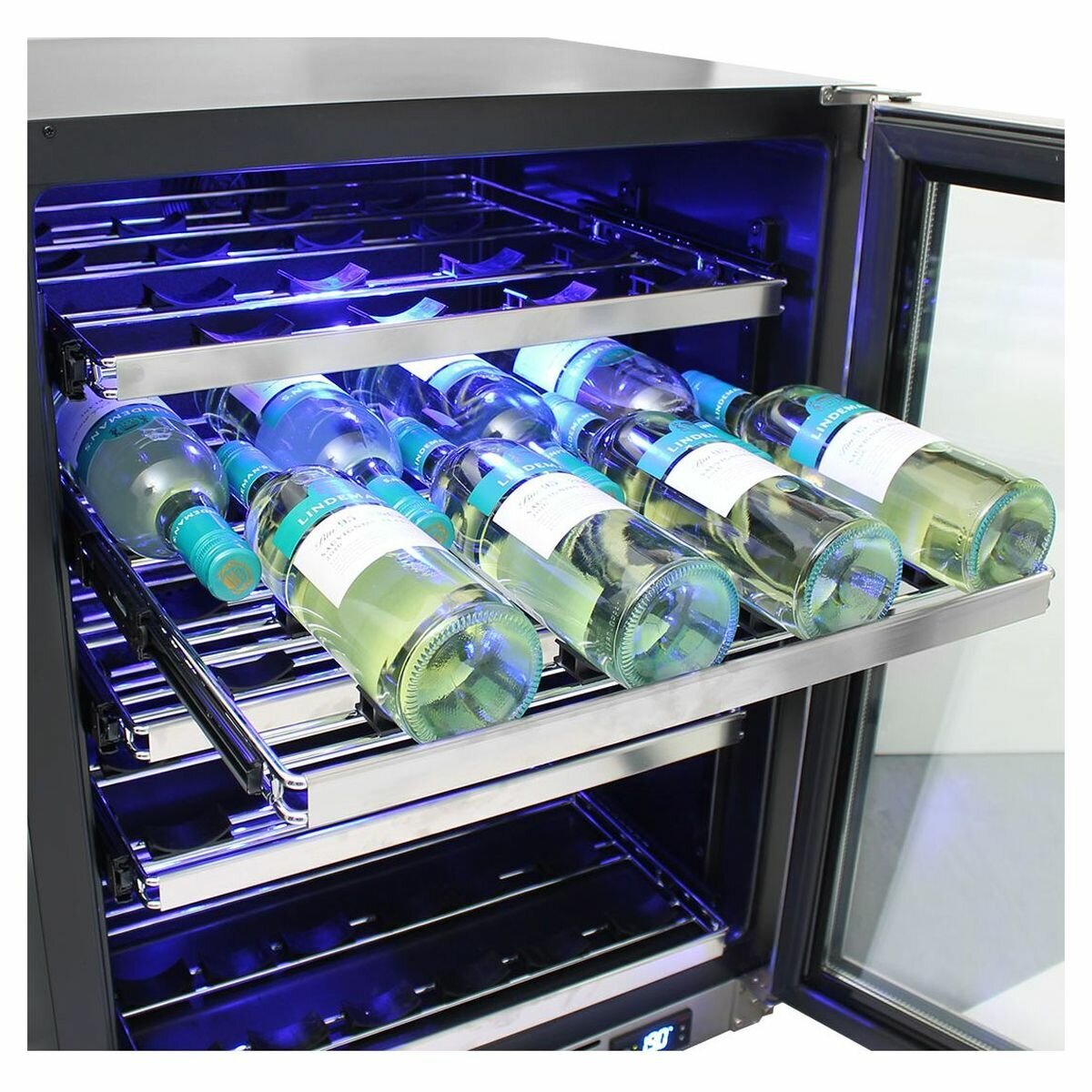Schmick 43 Bottle Under Bench Wine Fridge 132L - Black Cabinet, Glass Door, Single Zone - JC132W-B