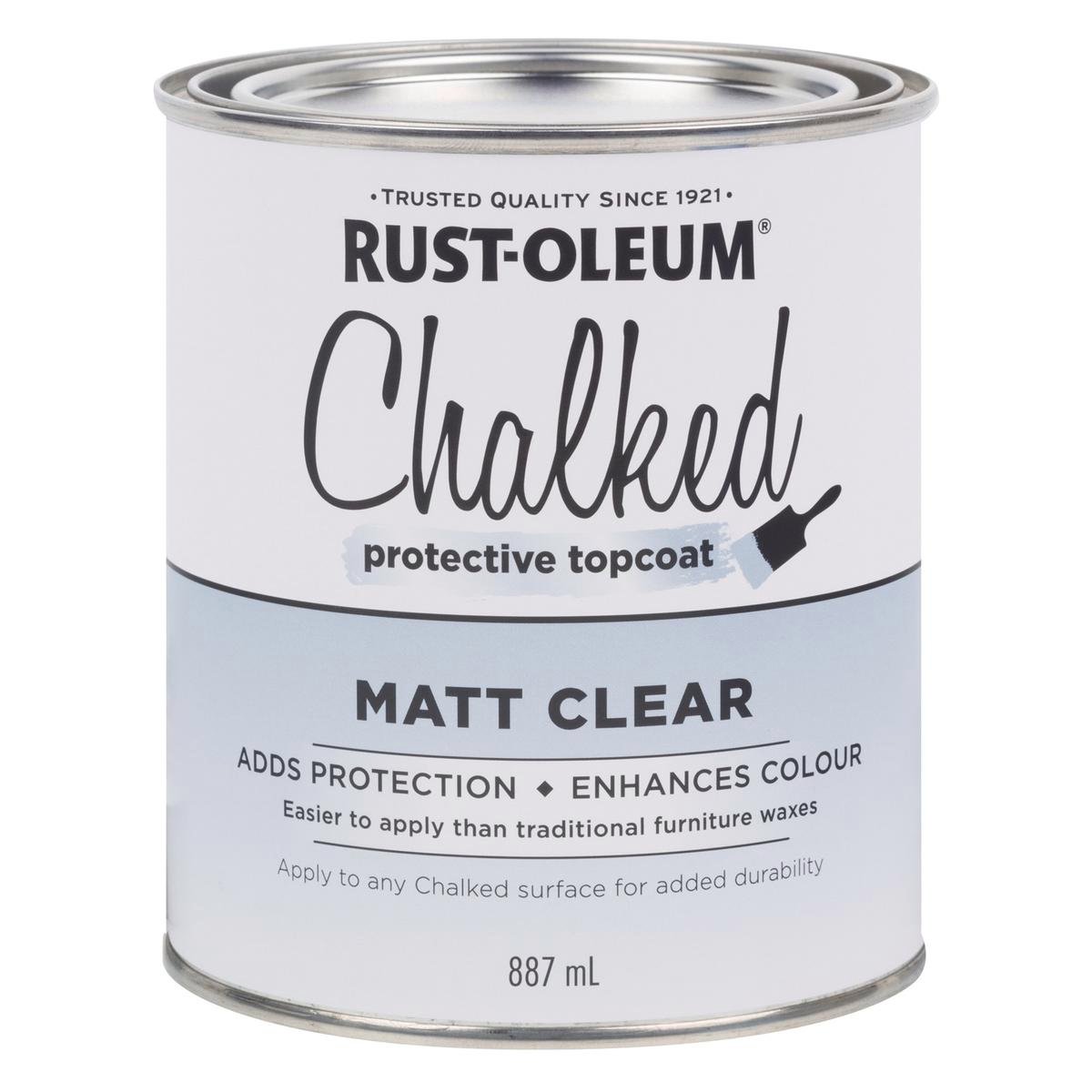 Rust-Oleum Chalked Matt Clear Protective Topcoat 887ml - Sealer for Chalk Paint Projects