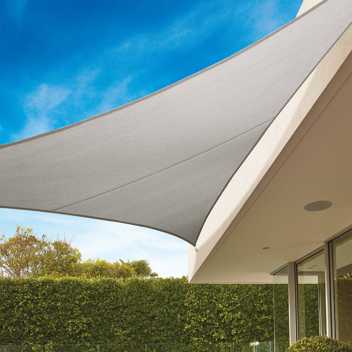 Coolaroo 5 x 5m Stone Triangle Commercial Grade Shade Sail 95% UV Block