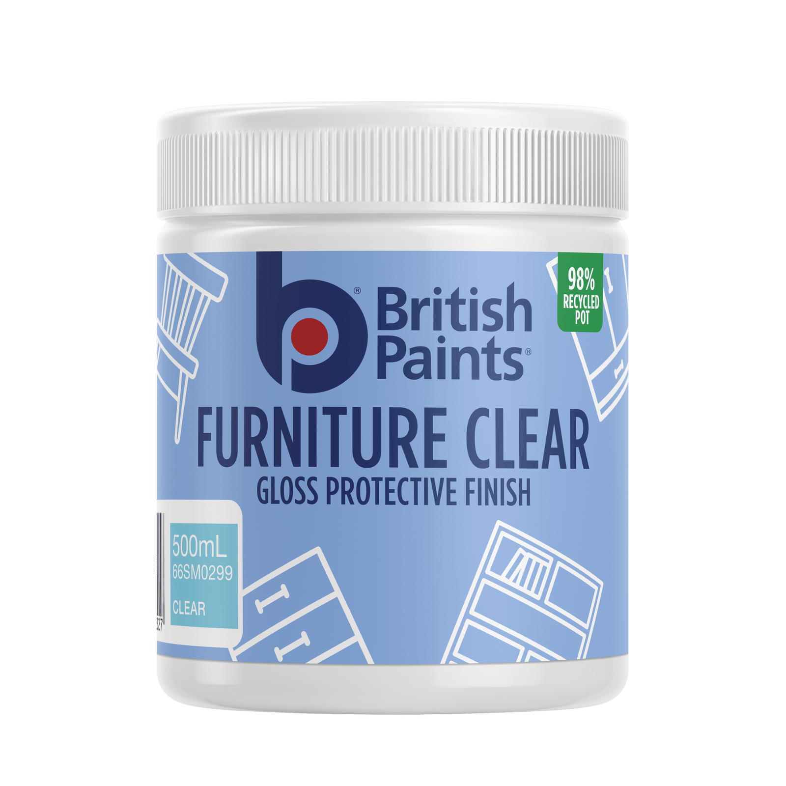 British Paints 500ml Furniture Clear Gloss Protective Finish