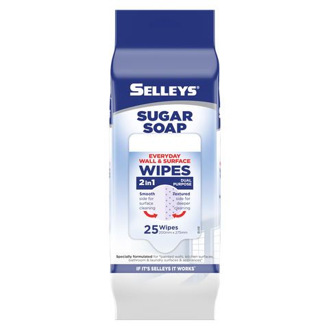Selleys Sugar Soap Wall Cleaning Wipes 25 Pack, Indoor & Outdoor