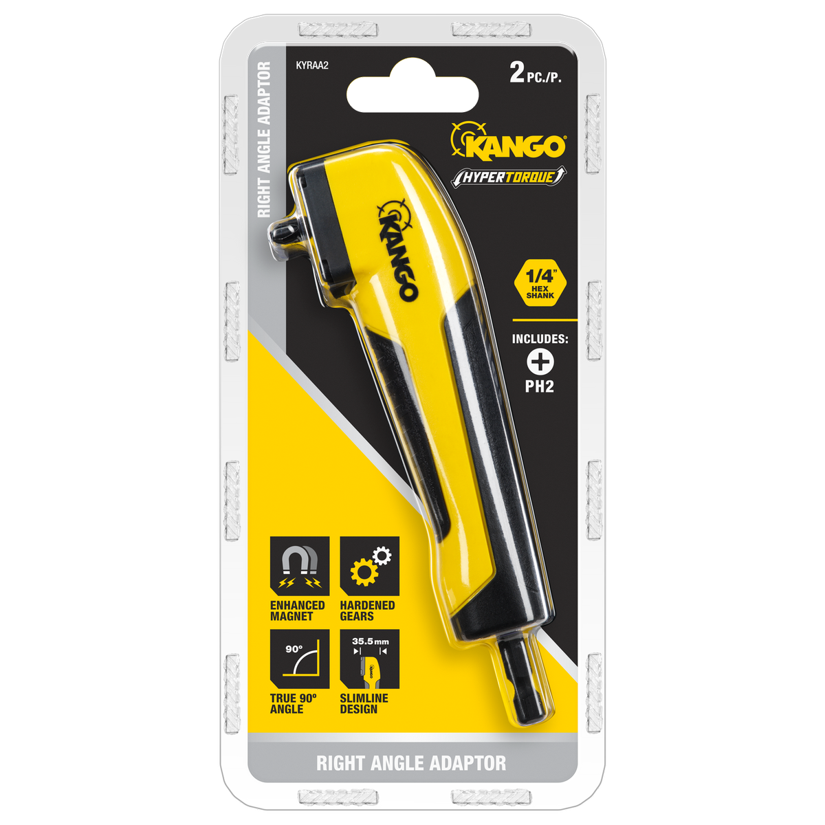 Kango Hypertorque Right Angle Drill Adaptor - 2 Piece - 35.5mm Width - Slimline Design - SuperSaverAU - view 1