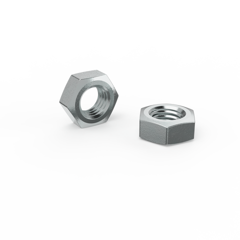 Zenith M8 Zinc Plated Hex Nuts - 14.7mm x 6.6mm - Silver - Coarse Thread - Each - SuperSaverAU - view 1