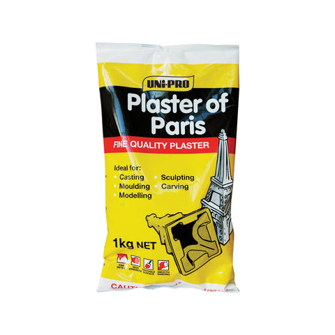 Uni-Pro 1kg Plaster Of Paris, White Paintable Shrink Resistant Sandable, Indoor