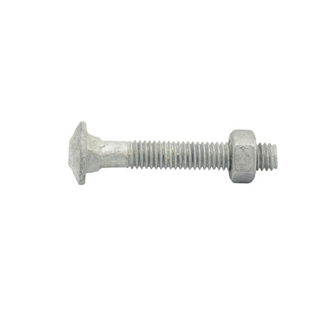 Zenith M6 x 40mm Hot Dipped Galvanised Cup Head Bolt and Nut, 4.6 Grade Steel