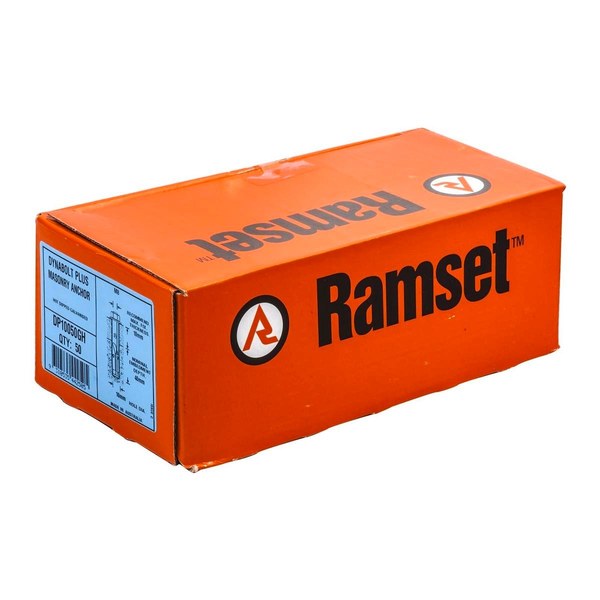 Ramset DynaBolt Plus 10mm Galvanised 50 Pack - Secure Masonry Anchor - SuperSaverAU - view 1
