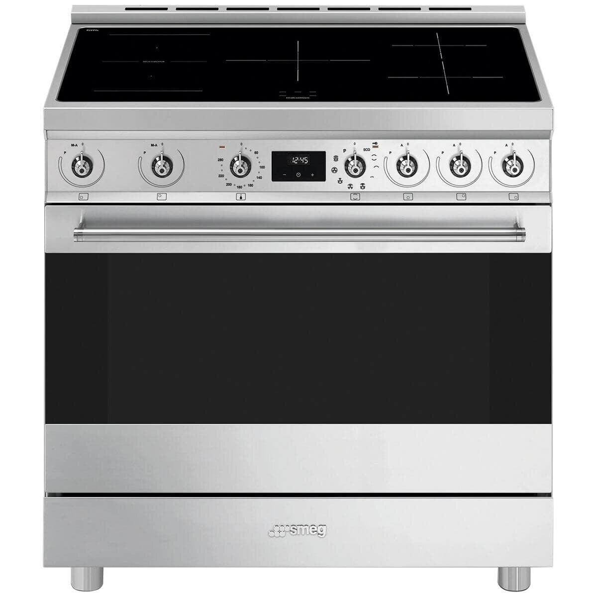 Smeg 90cm Freestanding Induction Oven - Stainless Steel, Pyrolytic Cleaning, Air Fry - C9IPX2