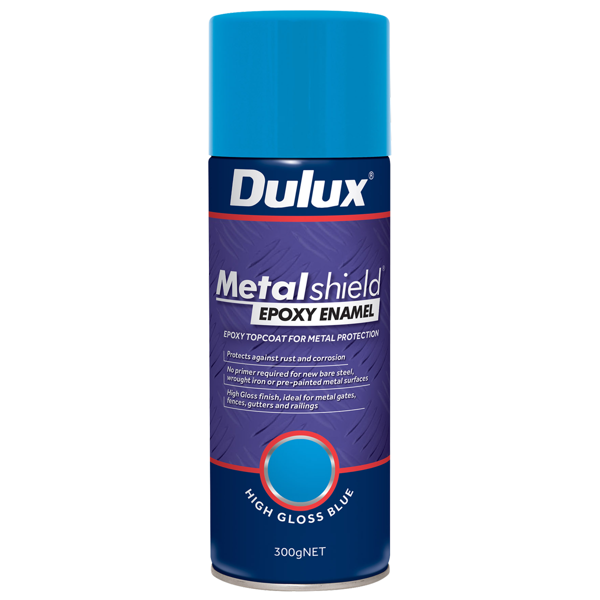 Dulux Metalshield Epoxy Enamel Gloss Spray Paint 300g Blue Durable Finish - SuperSaverAU - view 1