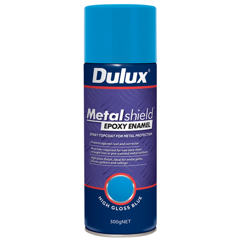 Dulux Metalshield Epoxy Enamel Gloss Spray Paint 300g Gloss True Blue