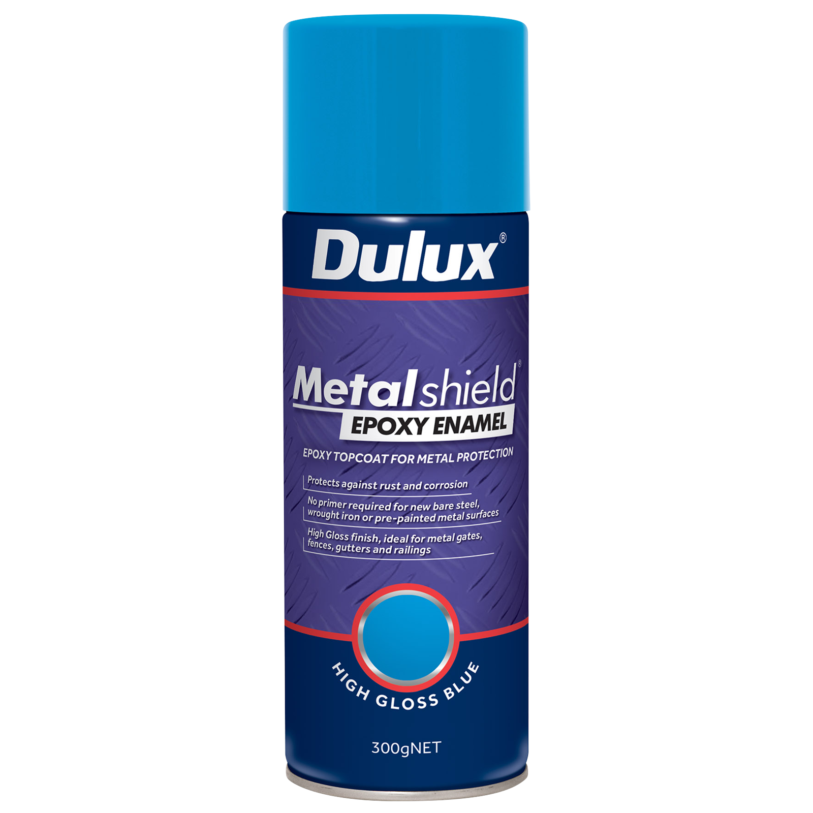 Dulux Metalshield Epoxy Enamel Gloss Spray Paint 300g Gloss True Blue