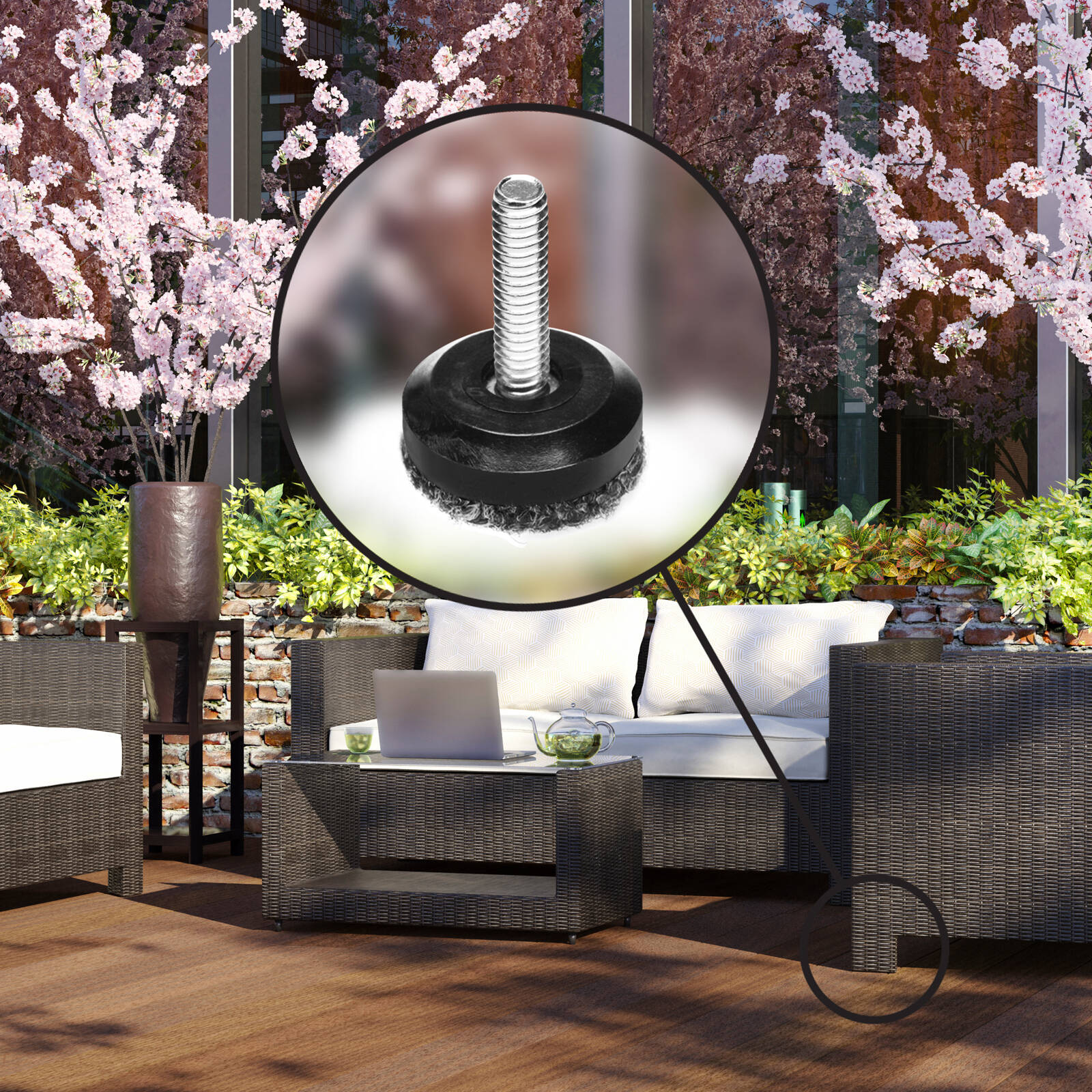 Slipstick 28mm Clear Outdoor Screw-in Berber Furniture Floor Protector M8 Thread