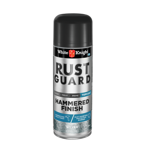 White Knight Rust Guard Spray Paint 350g Silver Gloss Hammered Finish - SuperSaverAU - view 1