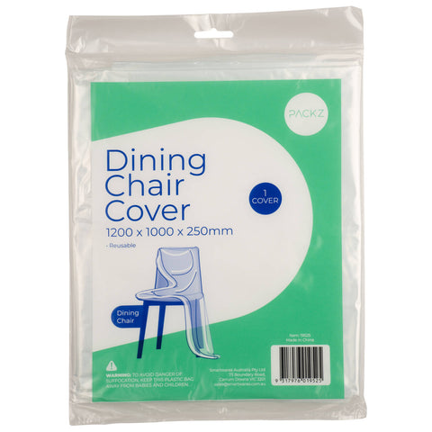 Packz Clear Plastic Dining Chair Cover 1200 x 1000 x 250mm