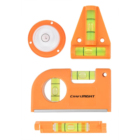 Craftright Mini Level Set - 4 Piece Compact Levels