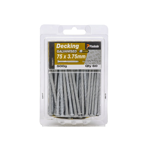 Paslode 75 x 3.75mm Griplock Galvanised Nails - 60 Pack, 500g, Decking