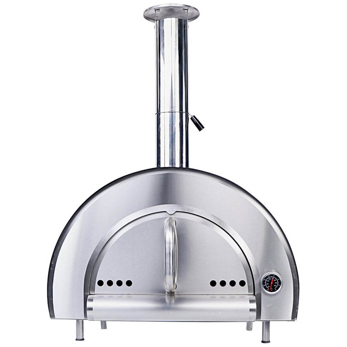 Smart built-in wood fired pizza oven - stainless steel, ceramic brick, 700mm x 500mm cooking area - PW01
