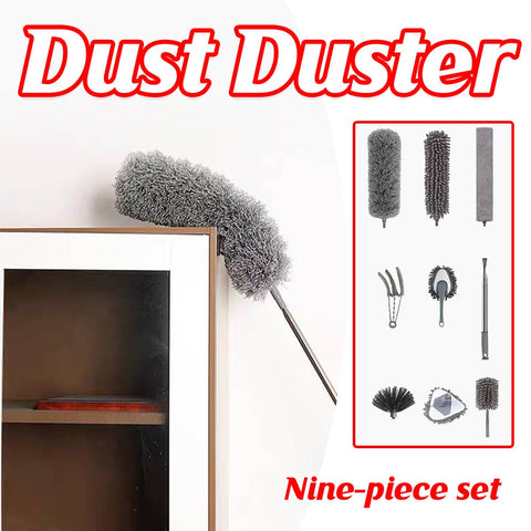 9 Piece Microfibre Duster Set with Extendable Telescopic Pole
