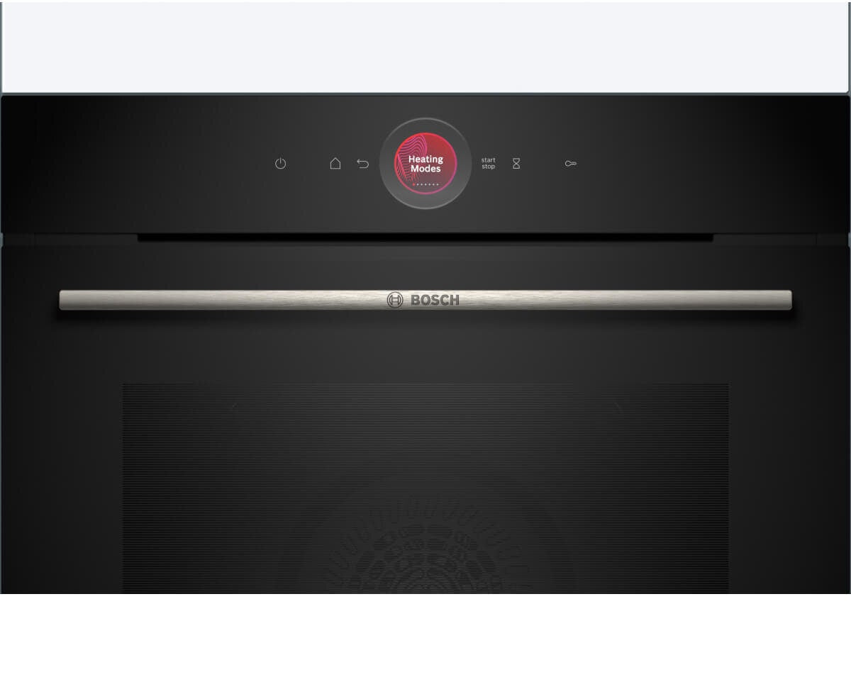 Bosch Series 8 Built-In Oven - 71L, 14 Functions, Air Fry, Home Connect, Black Glass - HBG7341B1A