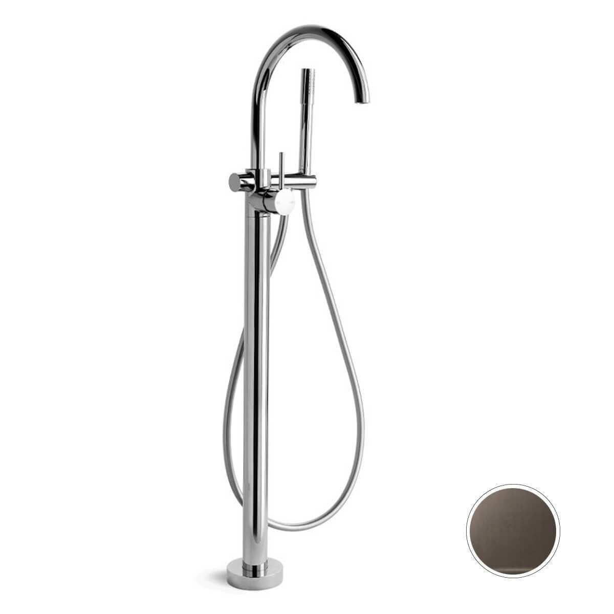 Brodware City Stik Floor Mounted Bath Mixer Set with Handshower - 3 Star WELS - Bronze - 1.9908.08.0.61