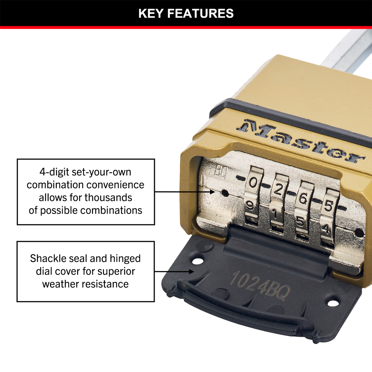 Master Lock Excell 56mm Laminated Steel Set-Your-Own Combination Padlock, 51mm Shackle