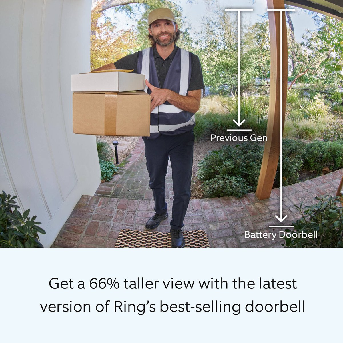 Ring Battery Video Doorbell, Satin Nickel - Wireless with Night Vision & 2-Way Talk