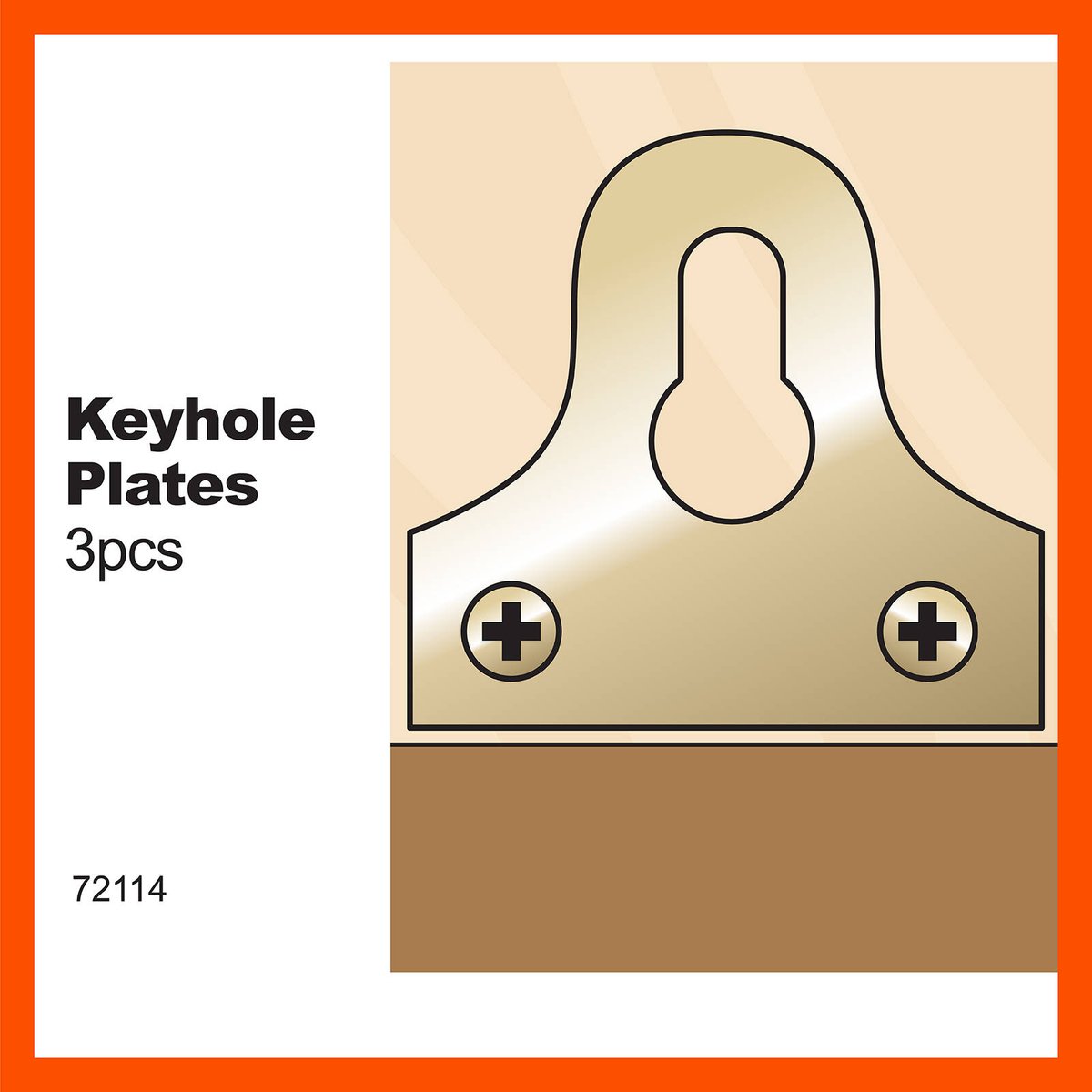 Everhang Brass Plated Steel Picture Hanging Keyhole Plates - 3 Pack