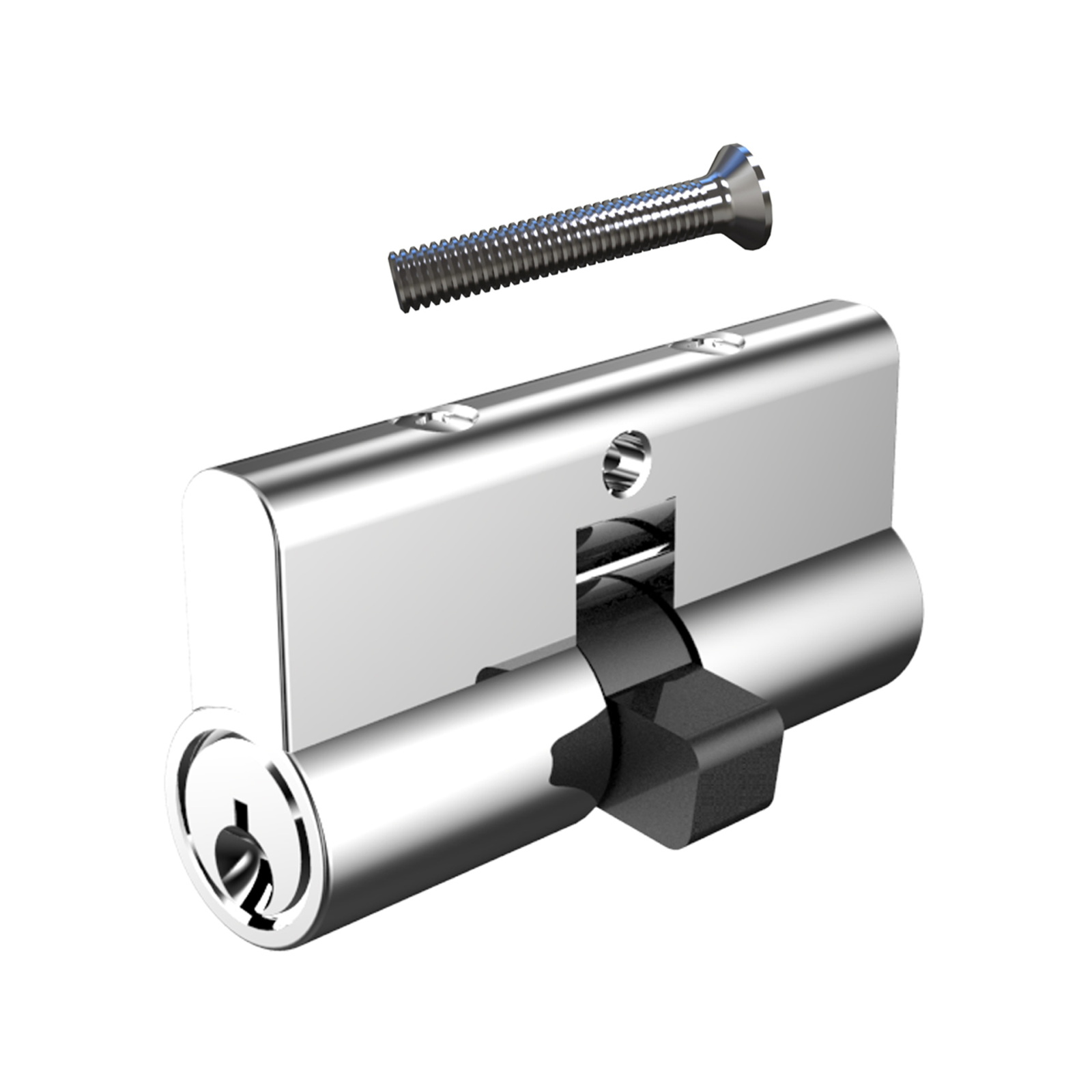 Rolltrak 60mm Chrome Plated Brass 5-Pin High Security Cylinder Lock - 3 Keys