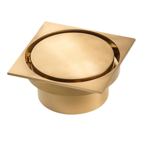 Rogerseller Square Floor Waste 115mm - Brushed Gold Finish - 3806001014