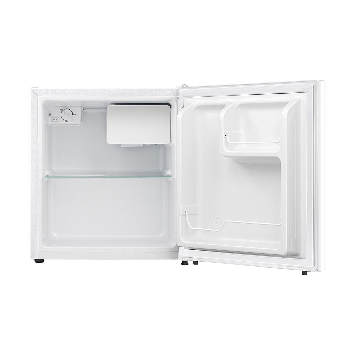 Hisense 45L bar fridge - white steel door, bottle storage, 4 star energy rating, reversible door - HRBF46