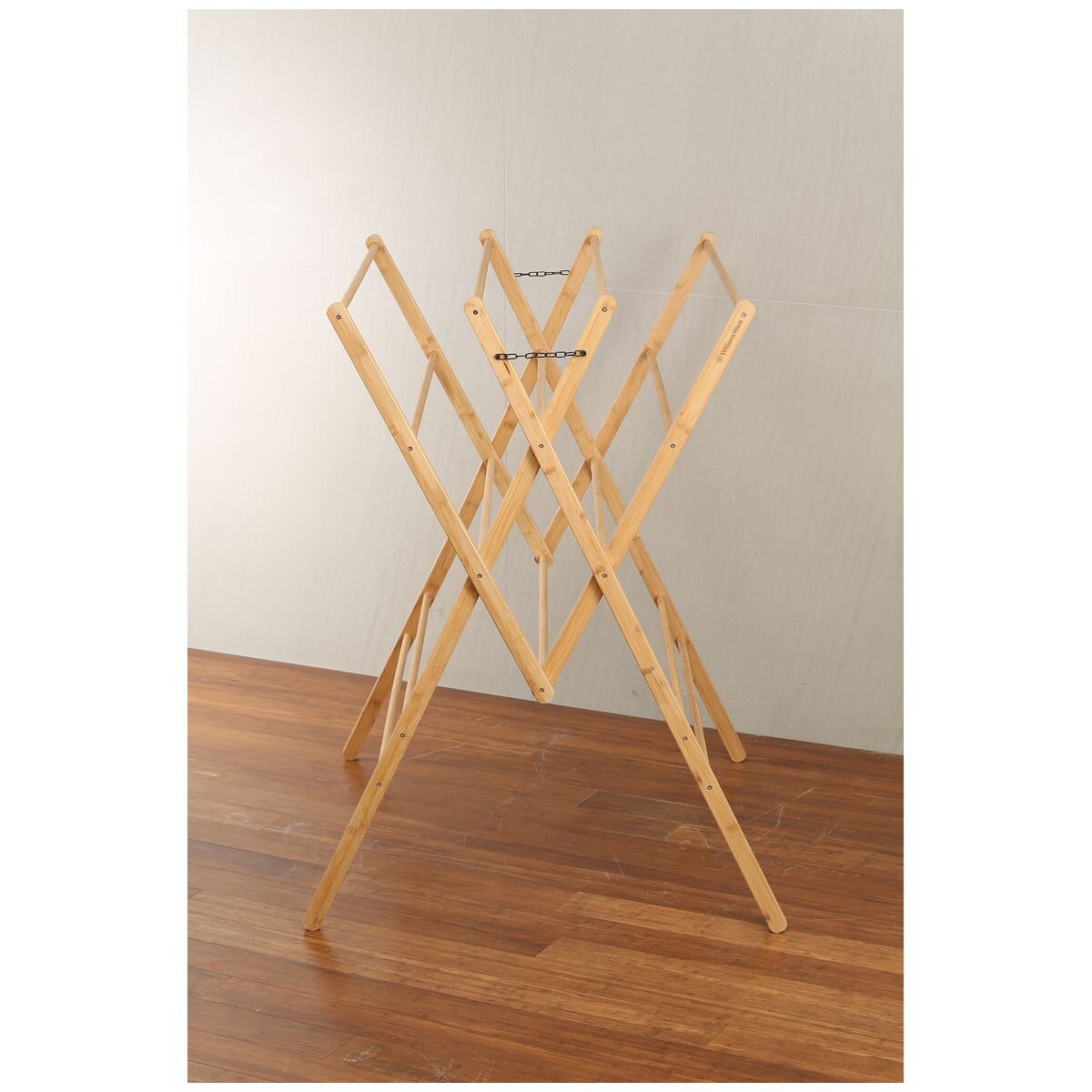 L.T. Williams Bamboo W-Frame Airer - 14 Rails, Folds for Storage, Indoor Use, Bamboo Finish - 4672