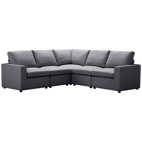 Ostro Furniture Athena 5 seater corner lounge - grey fabric, wide arms, deep foam seating - 27004000