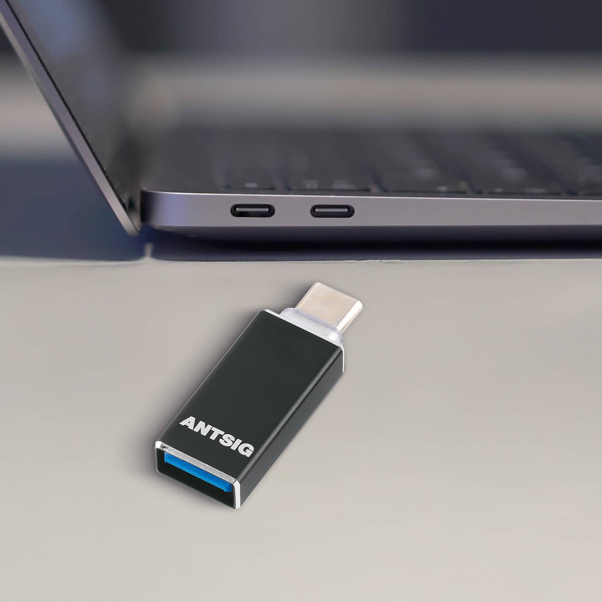Antsig USB-C Plug to USB-A Socket Adaptor - 15mm x 8mm x 30mm - Durable Metal Housing - SuperSaverAU - view 3