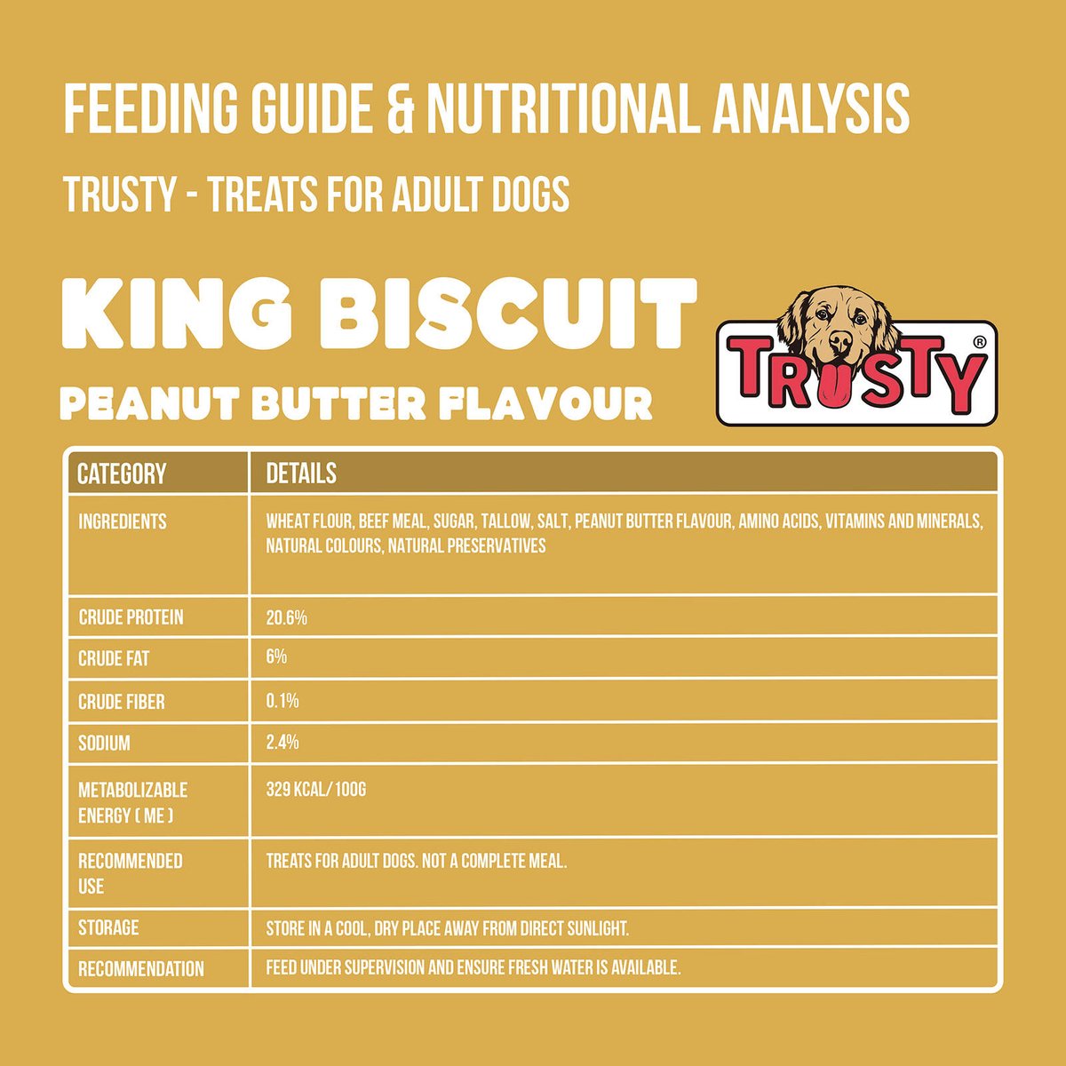 Trusty Peanut Butter Flavour King Biscuit Dog Treats - 1 Piece - 200mm x 90mm - Dental Care - SuperSaverAU - view 4