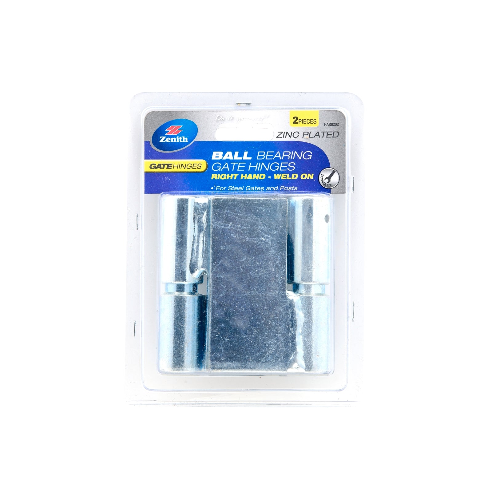 Zenith Zinc Plated Steel Ball Bearing Gate Prison Hinges, Right Hand, 2 Pack