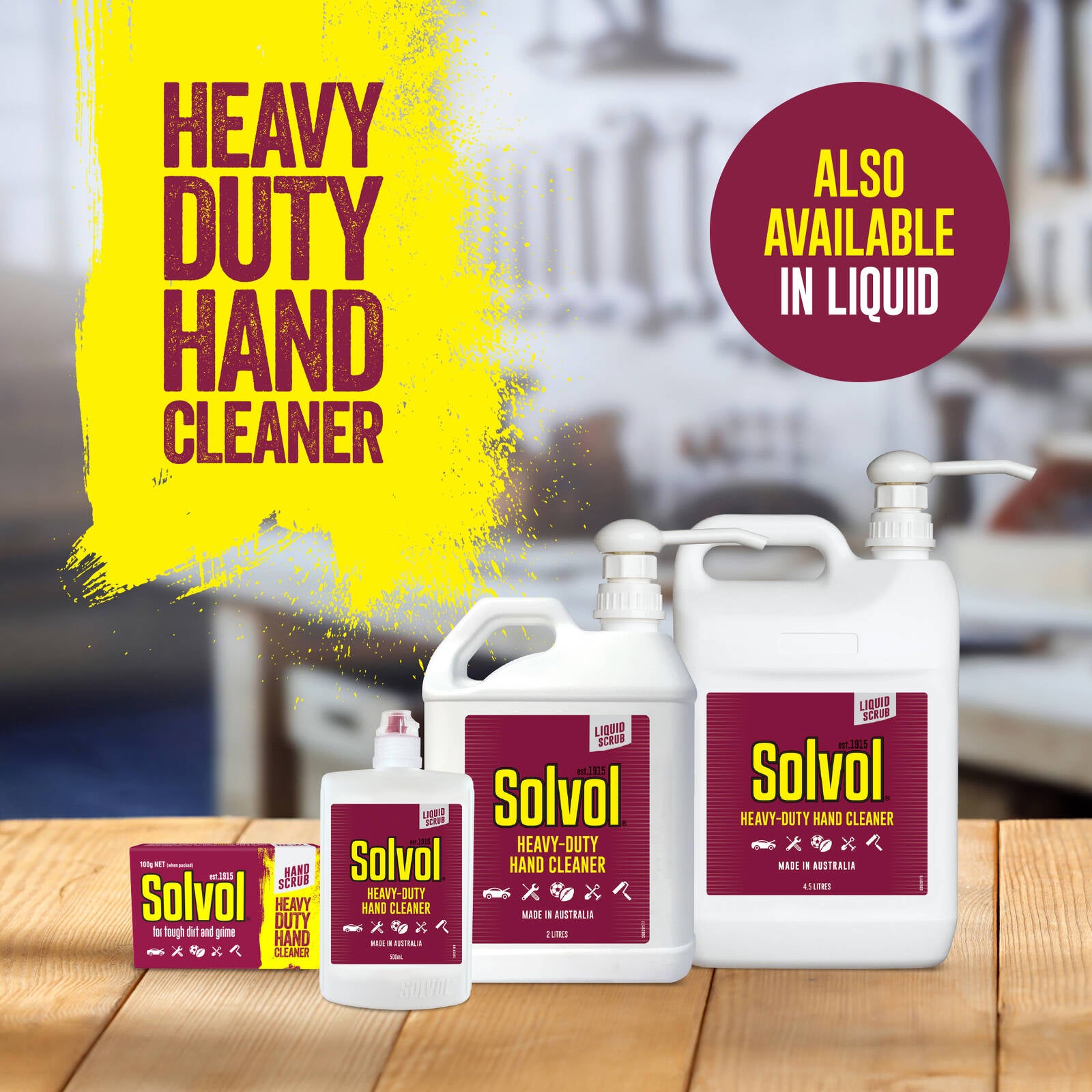 Solvol Heavy Duty Hand Cleaner Bar 100g with Pumice